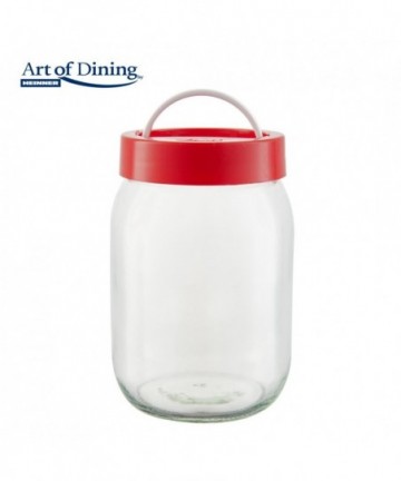 Glass storage  jar  with...